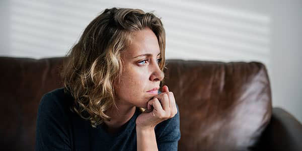 Woman dealing with PTSD from abuse