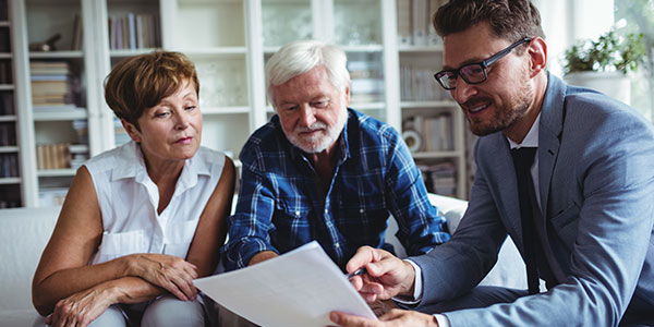 Older couple in Wrexham discussing Lasting Power of Attorney