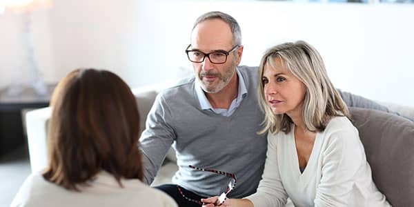 Older couple meeting with Will writer