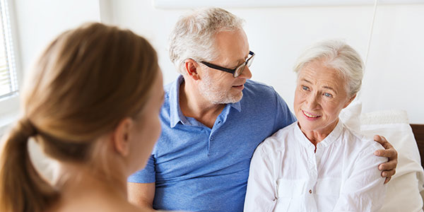 Couple discussing probate options